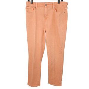 Chicos So Slimming Pants Womens 1 US 8 Girlfriend Slim Leg Crop Peach Jeans